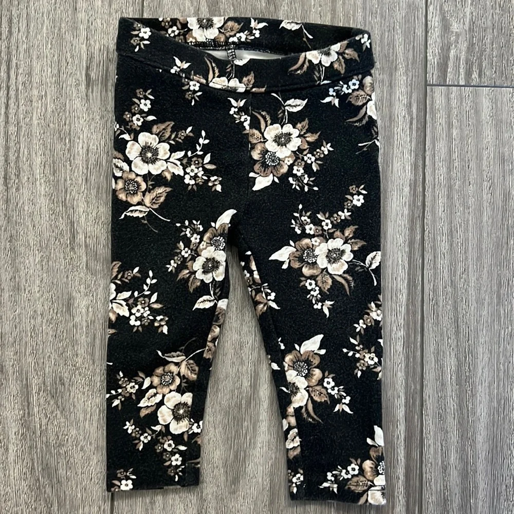 Janie & Jack Floral Ponte Pants 6-12m - Picture 1 of 2